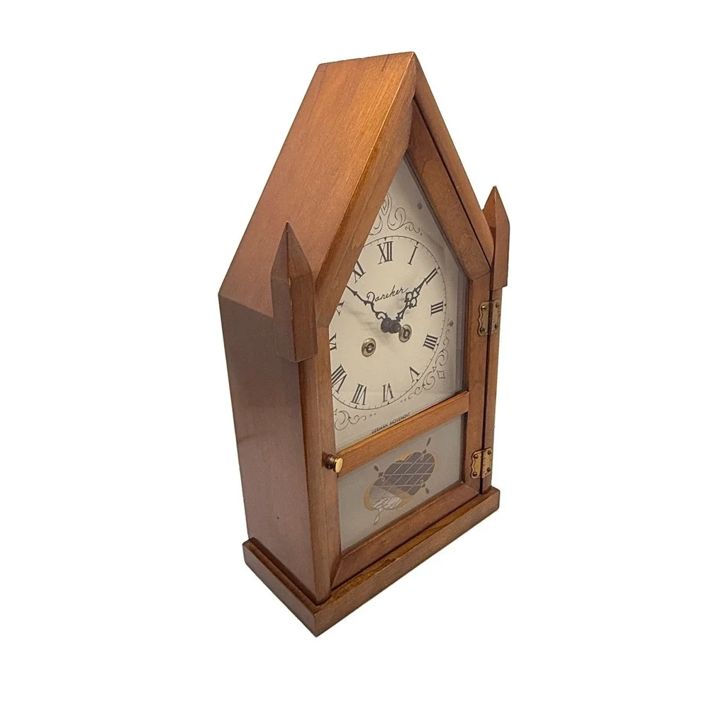 Vintage Daneker Steeple Clock German Movement Gothic Dark Academia No Key, READ